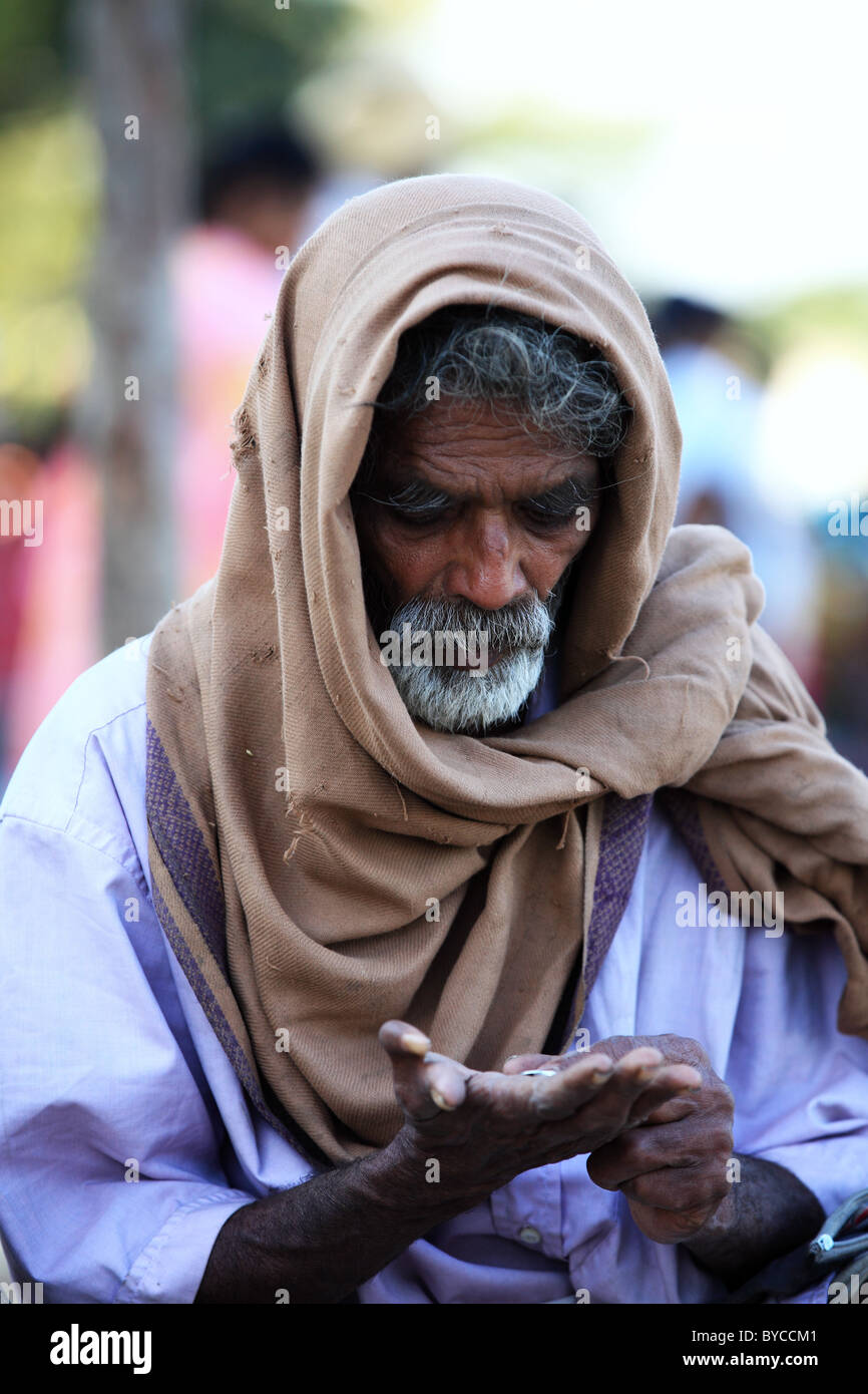 Mendiant l'Andhra Pradesh en Inde du Sud Banque D'Images