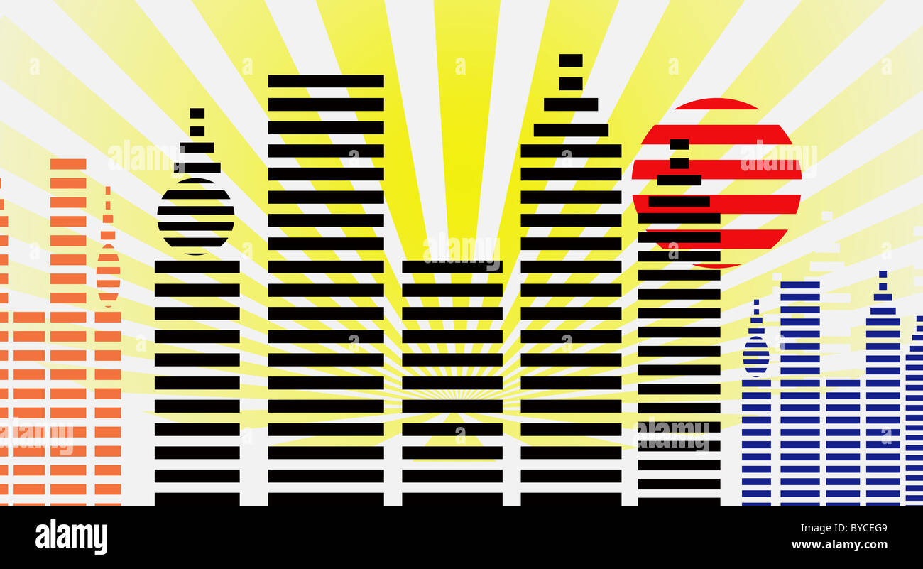 Illustration de la représentation graphique de grands bâtiments Banque D'Images