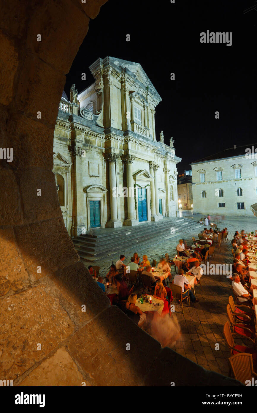 Cathédrale de l'Assomption de la Vierge Marie, la côte dalmate, Dubrovnik, Croatie, centre historique Banque D'Images
