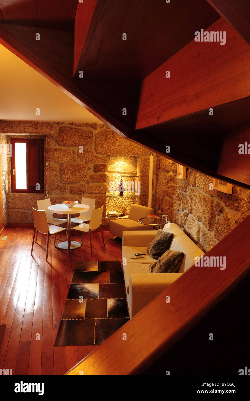 Portrait d'un salon avec coin repas Banque D'Images