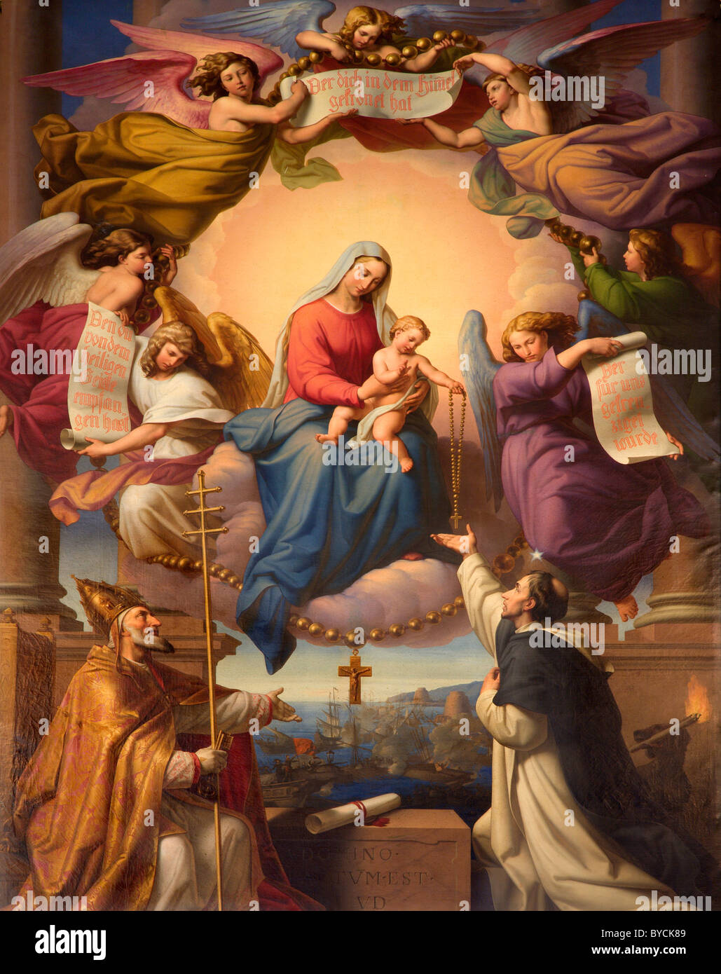 Sainte Vierge Marie dans le ciel de l'église des Dominicains de Vienne Banque D'Images