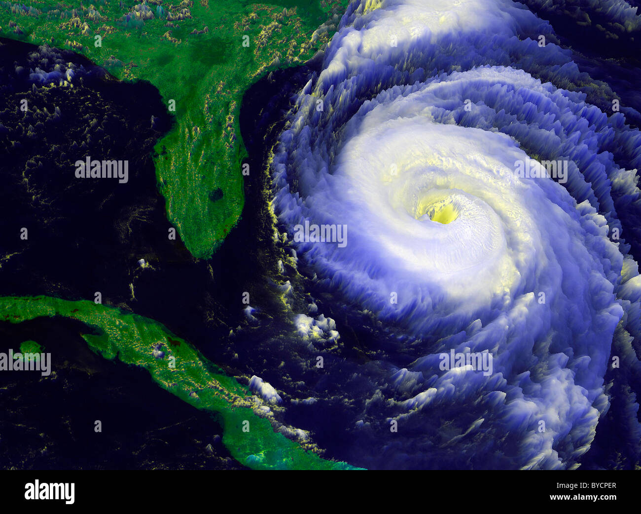L'ouragan Fran s'approchant de l'Atlantique ouest Floride du NOAA GOES-8 image satellite géostationnaire opérationnel d'étude de l'environnement Banque D'Images