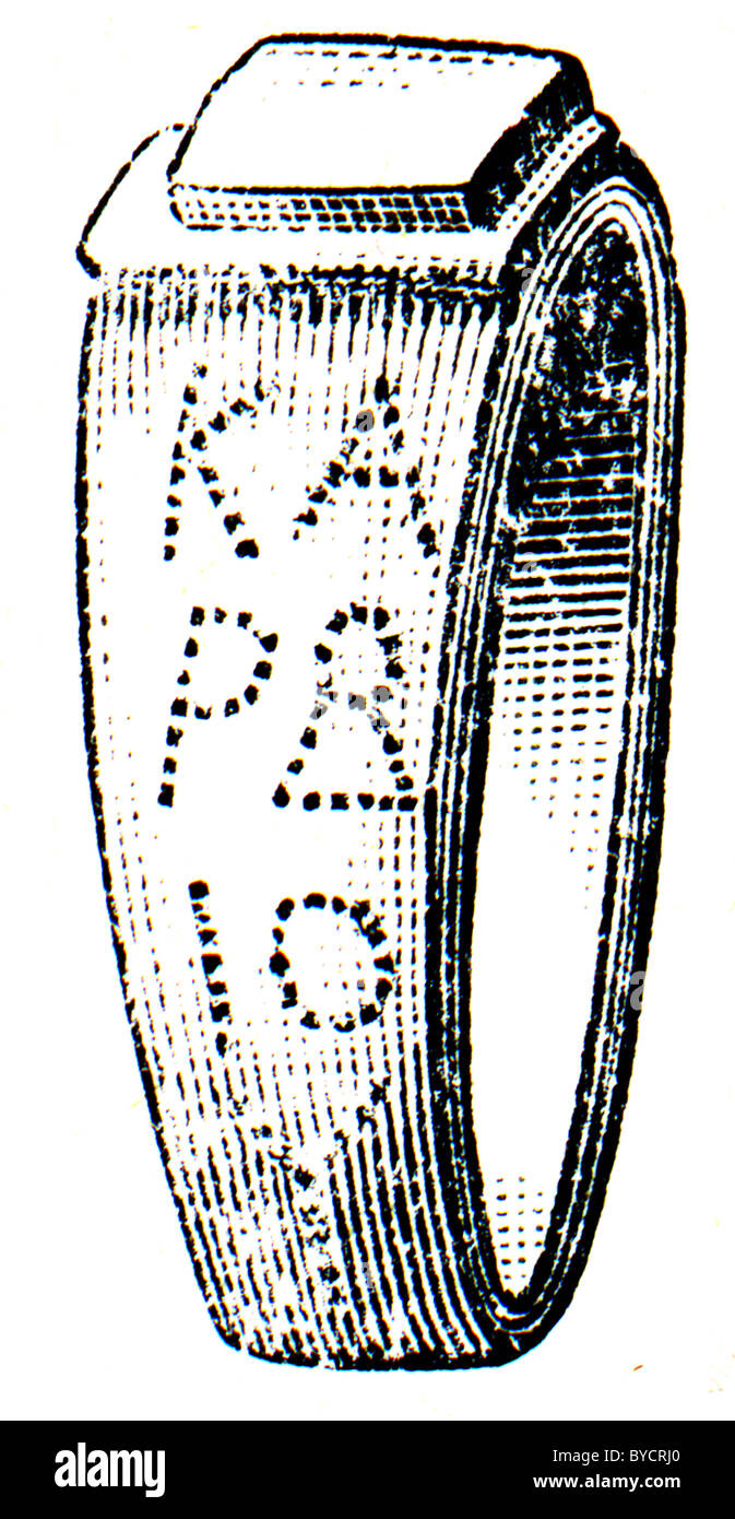 Anneau d'or étrusque, 5 - 6 siècle avant J.-C. Banque D'Images