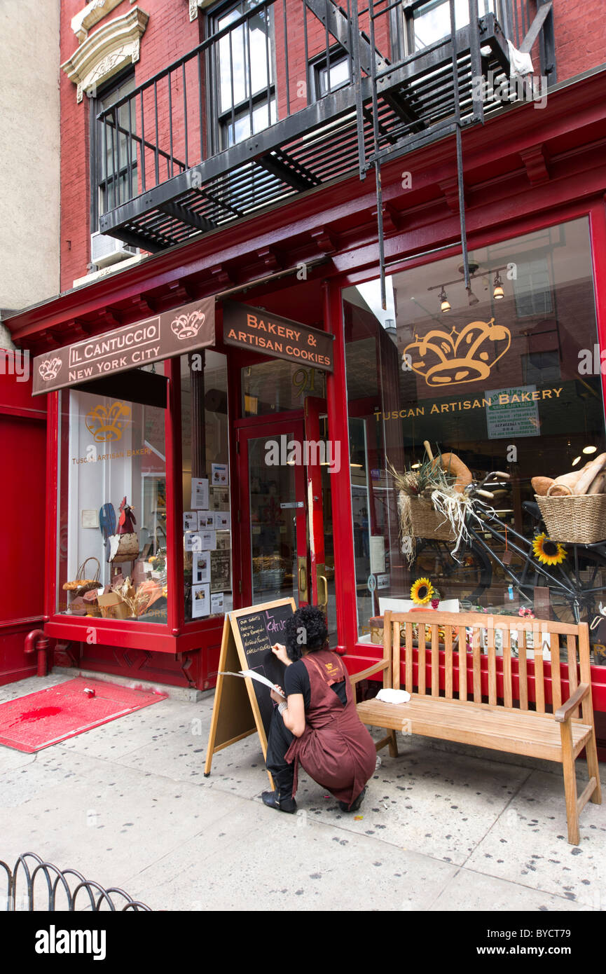 Il Cantuccio boulangerie artisanale sur Christopher Street à Greenwich Village, New York City, USA Banque D'Images