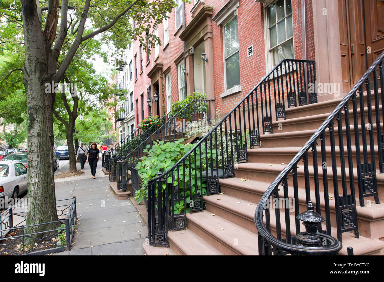 Rue résidentielle à Chelsea, New York City, États-Unis d'Amérique Banque D'Images