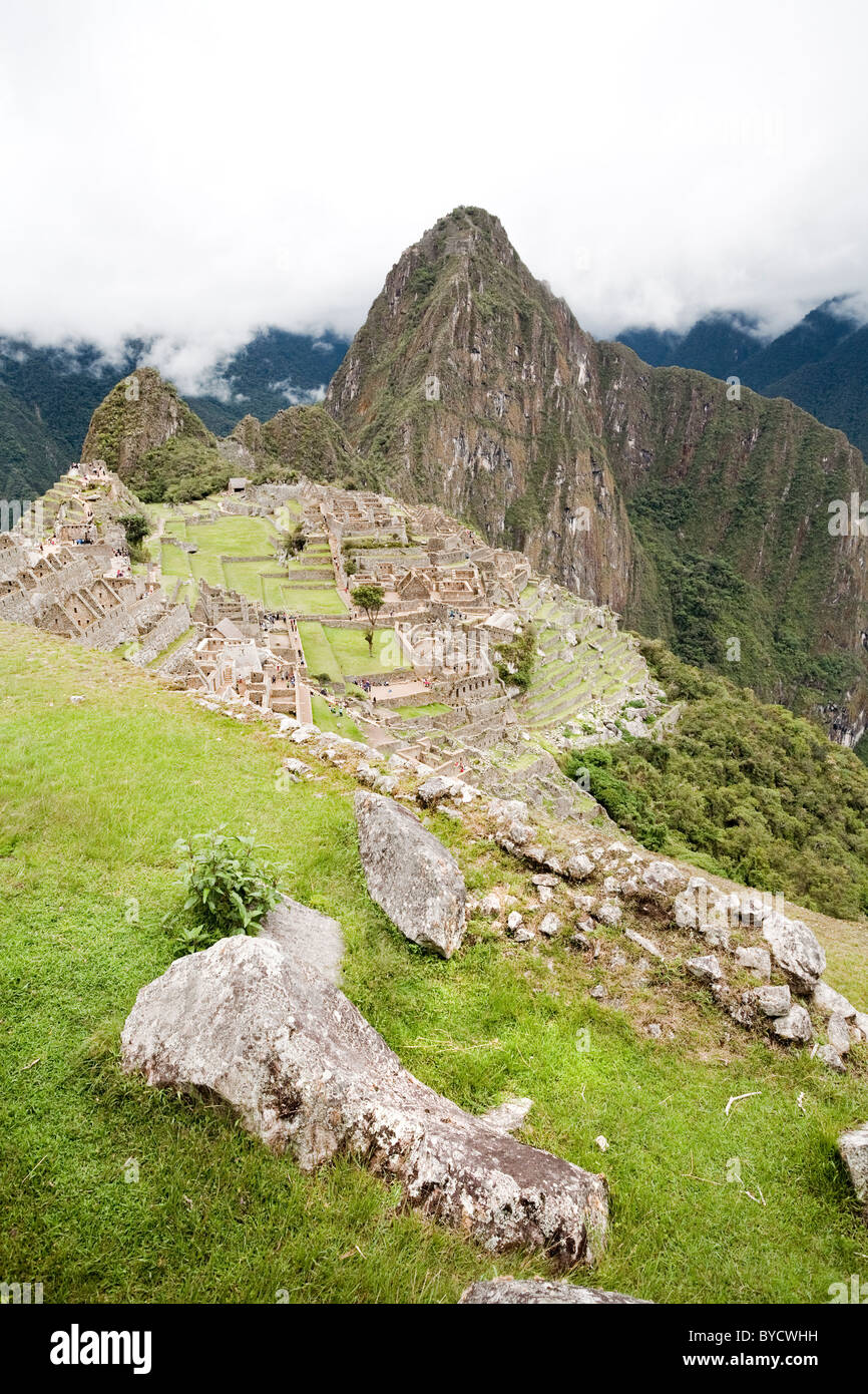 Les ruines Inca de Machu Picchu, au Pérou, en Amérique du Sud. Banque D'Images