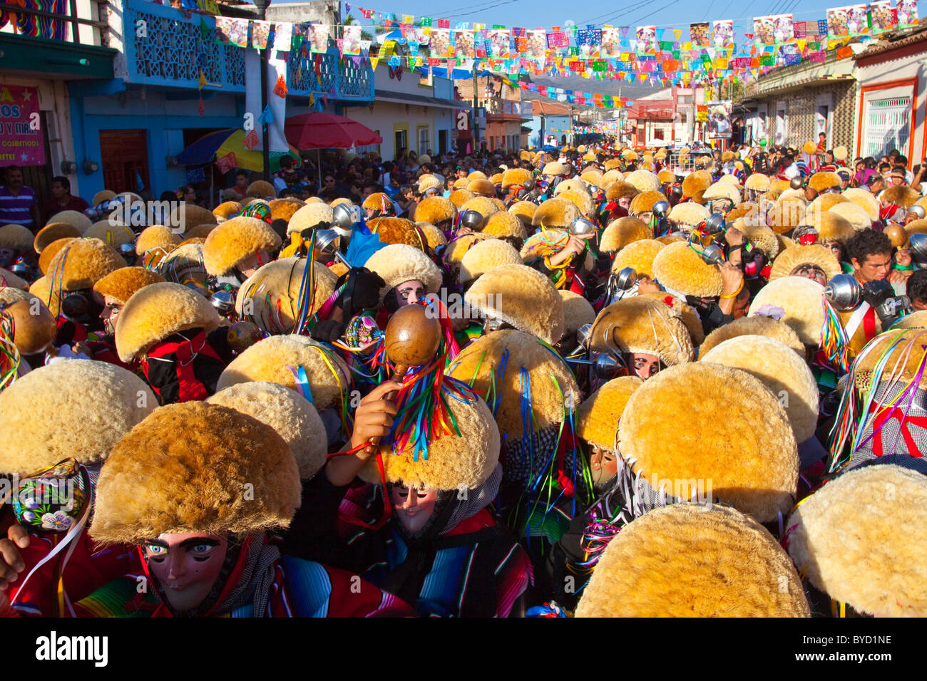 Les Parachicos au Fiesta Grande ou le Grand Festival, Chiapa de Corzo, Chiapas, Mexique Banque D'Images