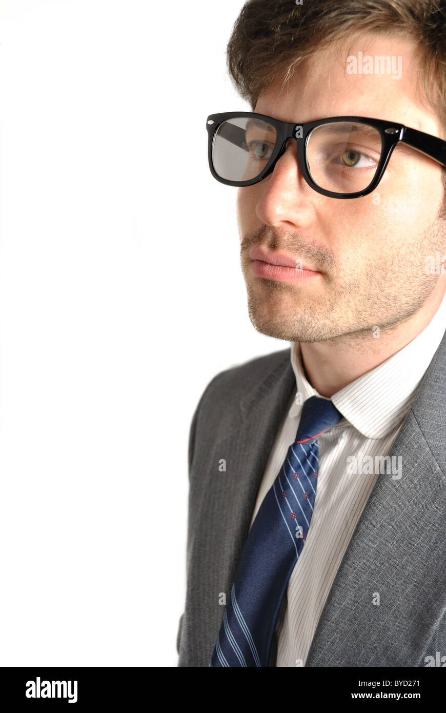 Portrait d'un homme avec des lunettes. Banque D'Images
