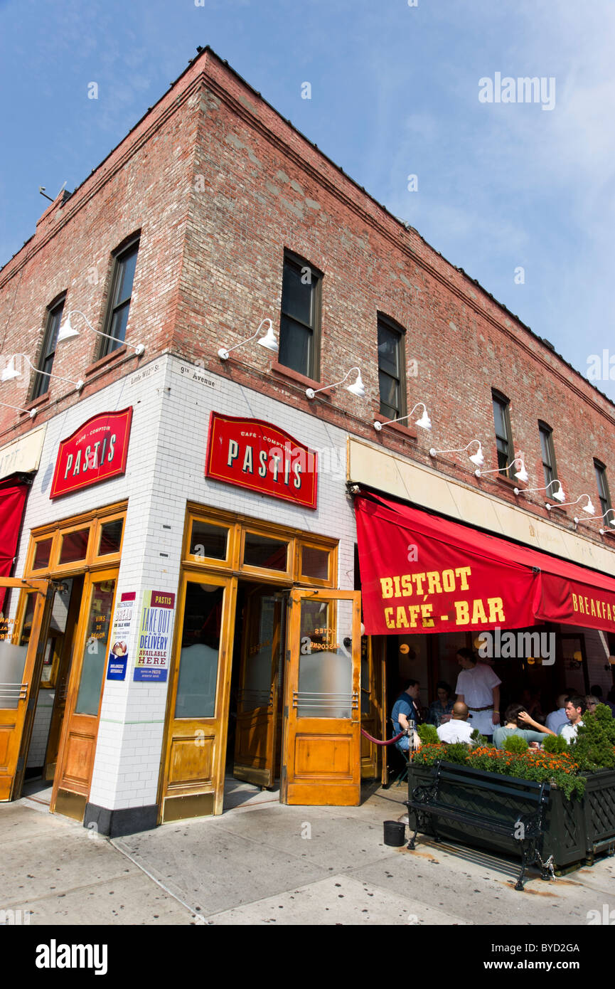 Bistro Pastis sur la 9e Avenue dans le Meatpacking District, New York City, USA Banque D'Images