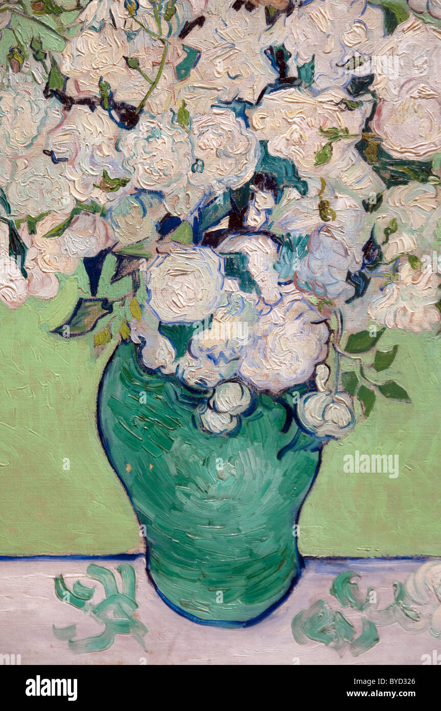 Détail : Roses, 1890, par Vincent van Gogh, Banque D'Images