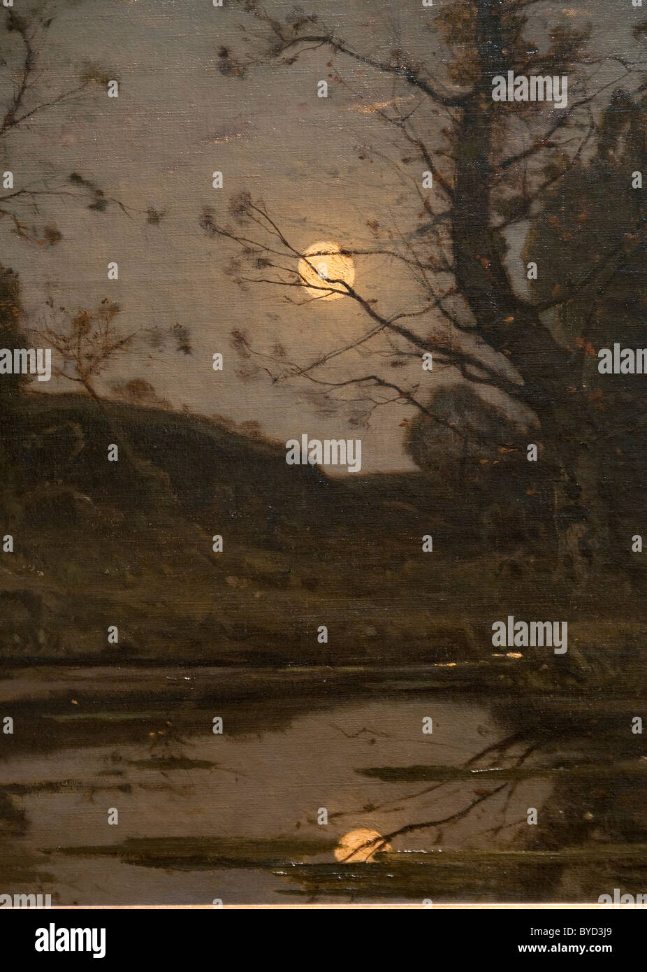 Détail : lever de lune, 1885, par Henri-Joseph Harpignies Banque D'Images