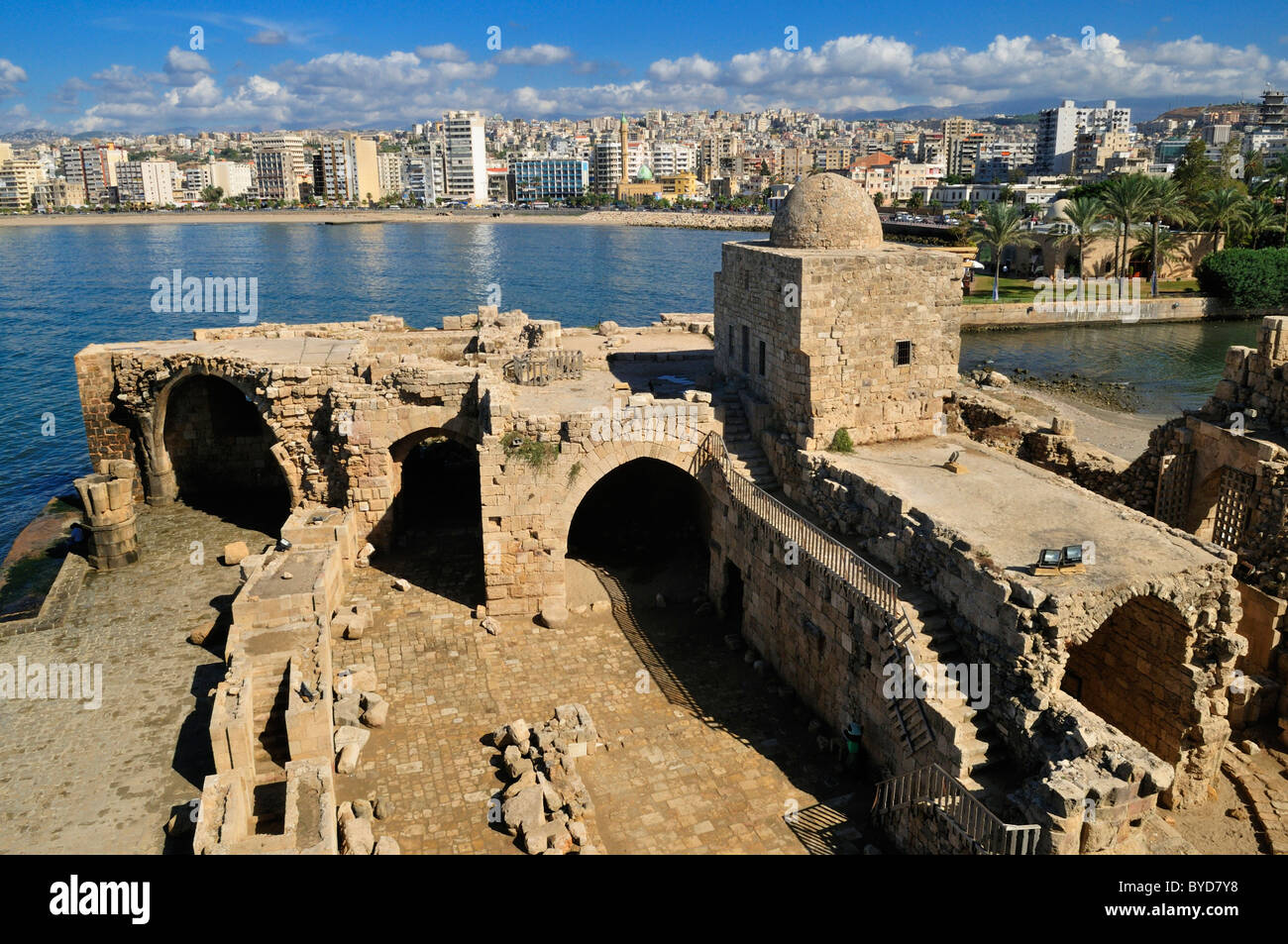 Château historique à Sidon, Saïda, Liban, Moyen-Orient, Asie de l'Ouest Banque D'Images