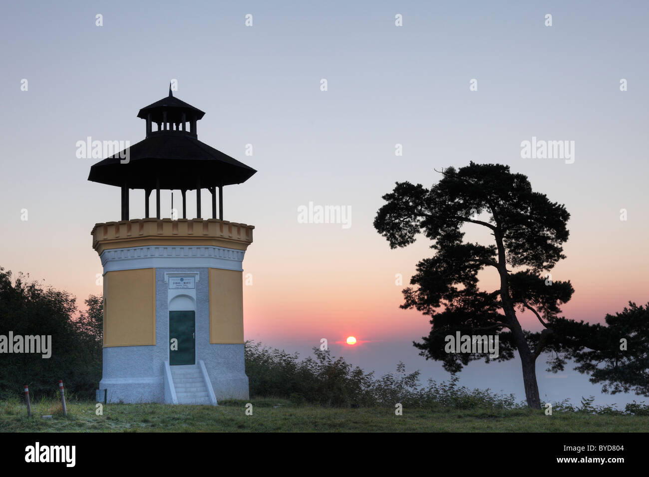 Donauwarte, sur le Danube près de Egelsee, sunrise, vallée de la Wachau, région de Waldviertel, Basse Autriche, Autriche Banque D'Images