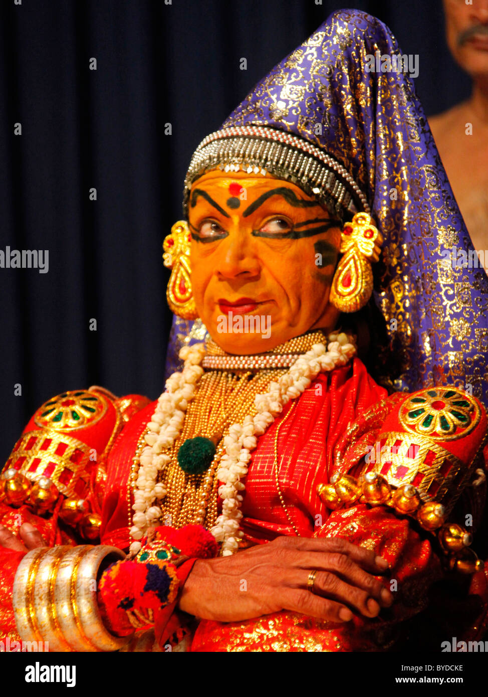 Un Kathakali, danse-théâtre, danse Kathakali Kerala temple, centre, Kochi, fort Cochin, district de la région d'Ernakulam Banque D'Images