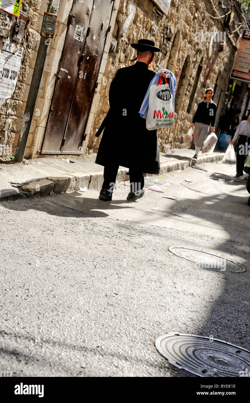 Trimestre de l'ultra-orthodoxes juifs, Mea Shearim, Jérusalem, Israël, Moyen-Orient, Asie du Sud-Ouest Banque D'Images