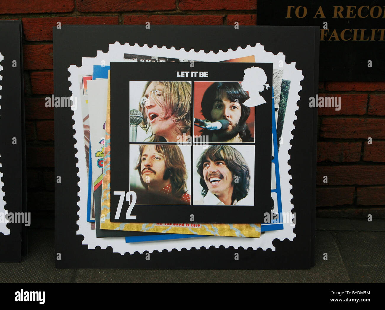 Timbres Beatles une célébration des Beatles et leur grande contribution à la musique du monde. Les dessins sont réalisés par la London Banque D'Images