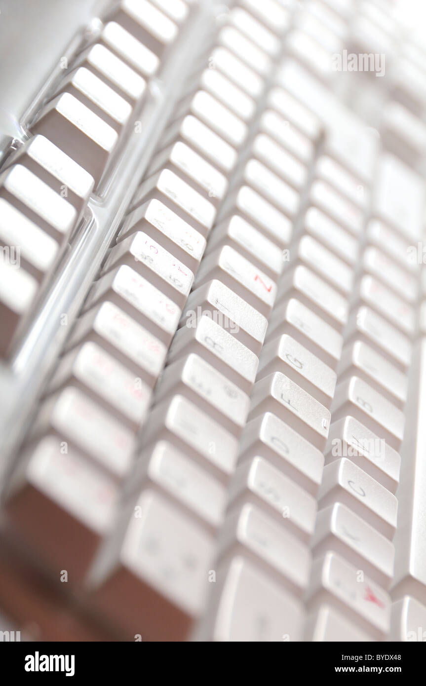 Clavier ordinateur white Banque D'Images