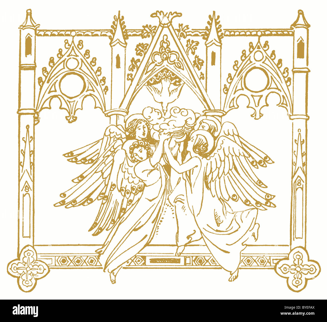 1910 mouvement arts and crafts - Spirit of Angels de la paix - gothic revival Banque D'Images