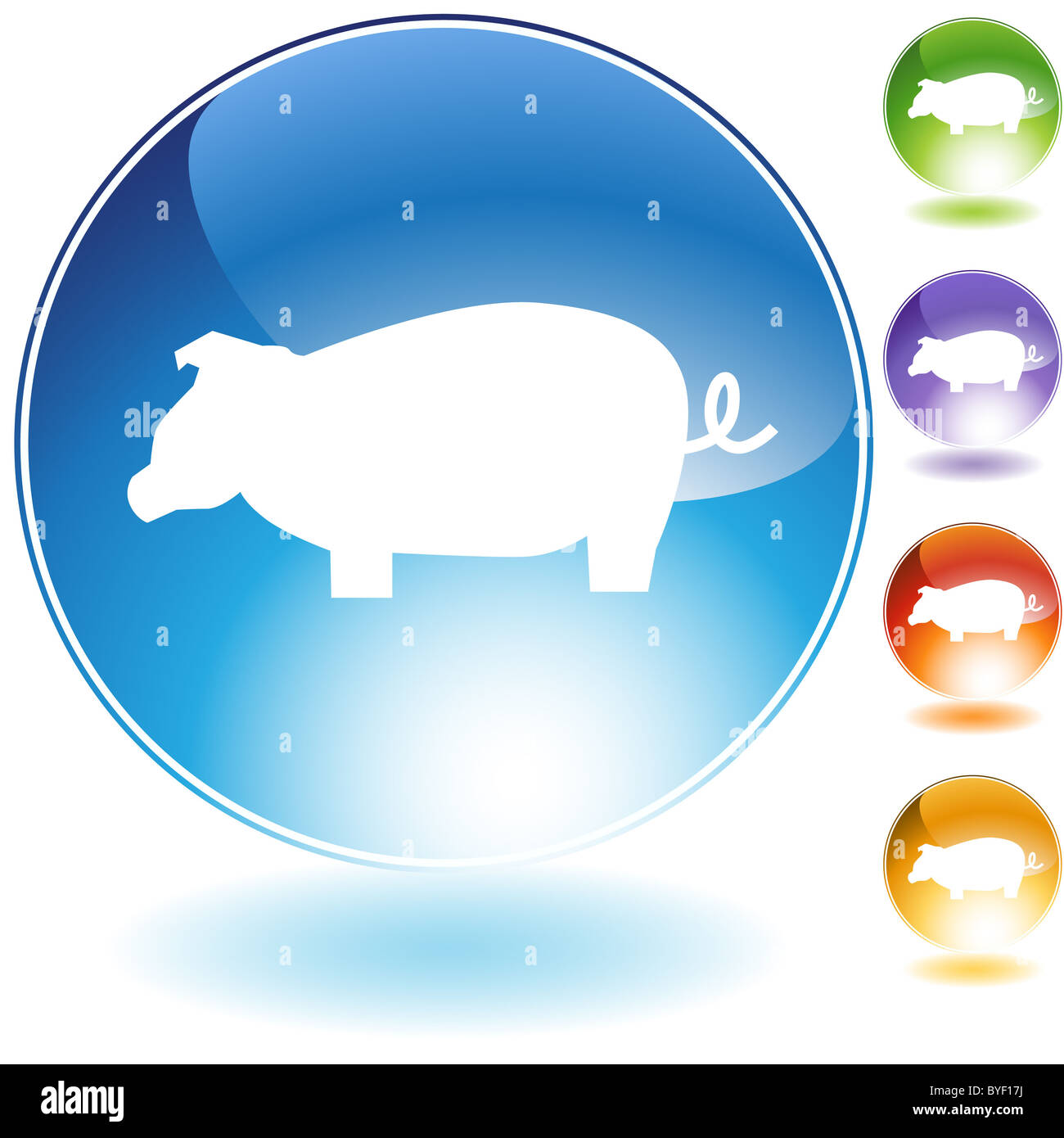 Icône Crystal cochon isolé sur un fond blanc. Banque D'Images Icône Crystal cochon isolé sur un fond blanc. Banque D'Images