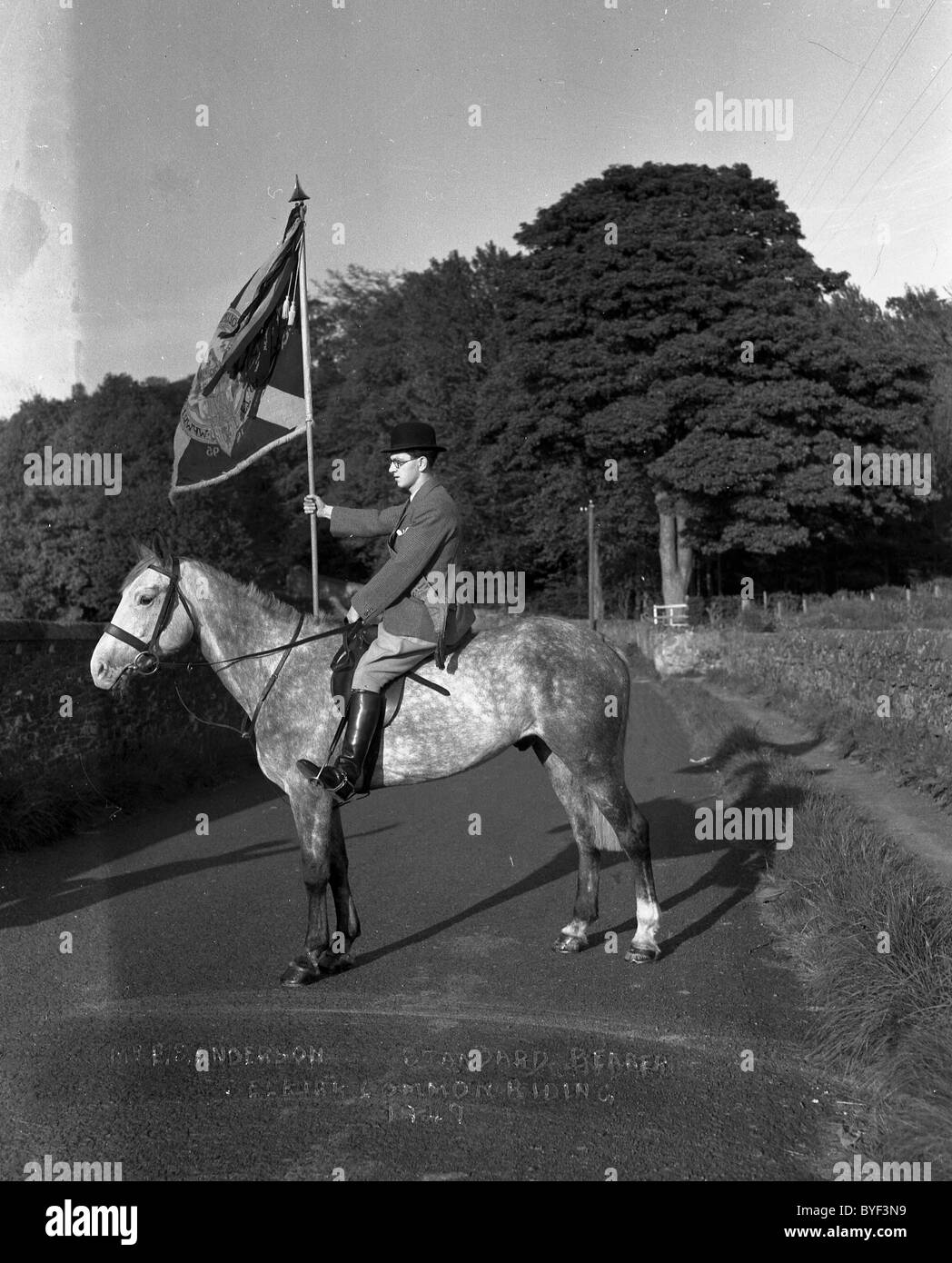 Porte étendard commun équitation 1929 Selkirk Banque D'Images