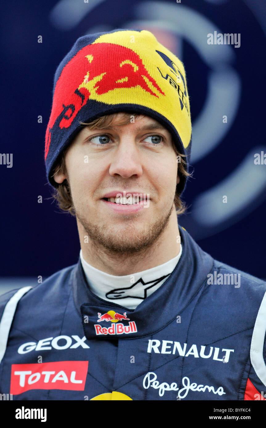 Portrait de l'allemand pilote de Formule 1 Sebastian Vettel, Red Bull Racing Banque D'Images