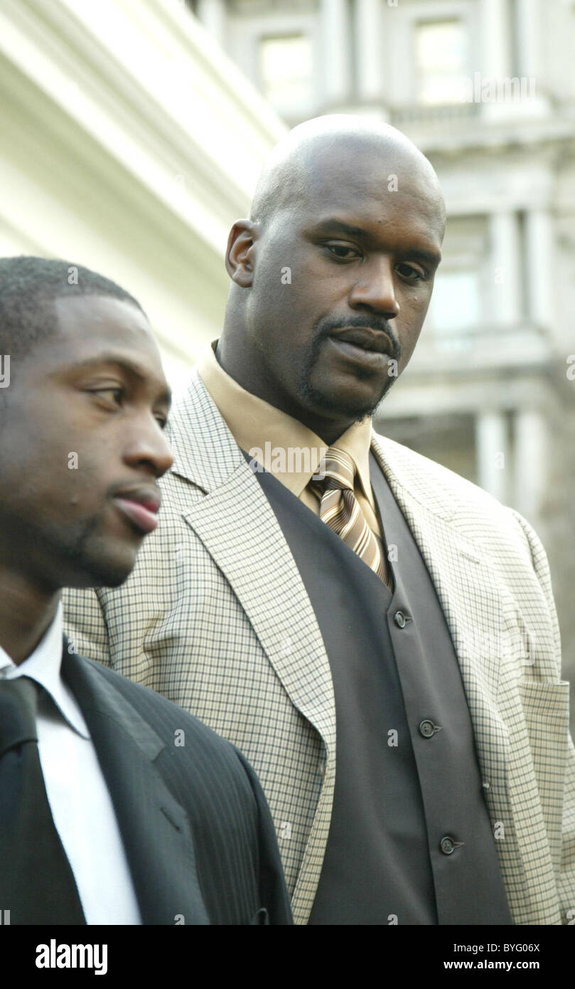 Dwayne Wade et Shaquille O'Neal et le Miami Heat à la Maison Blanche après la victoire du championnat. Washington DC, USA - Banque D'Images