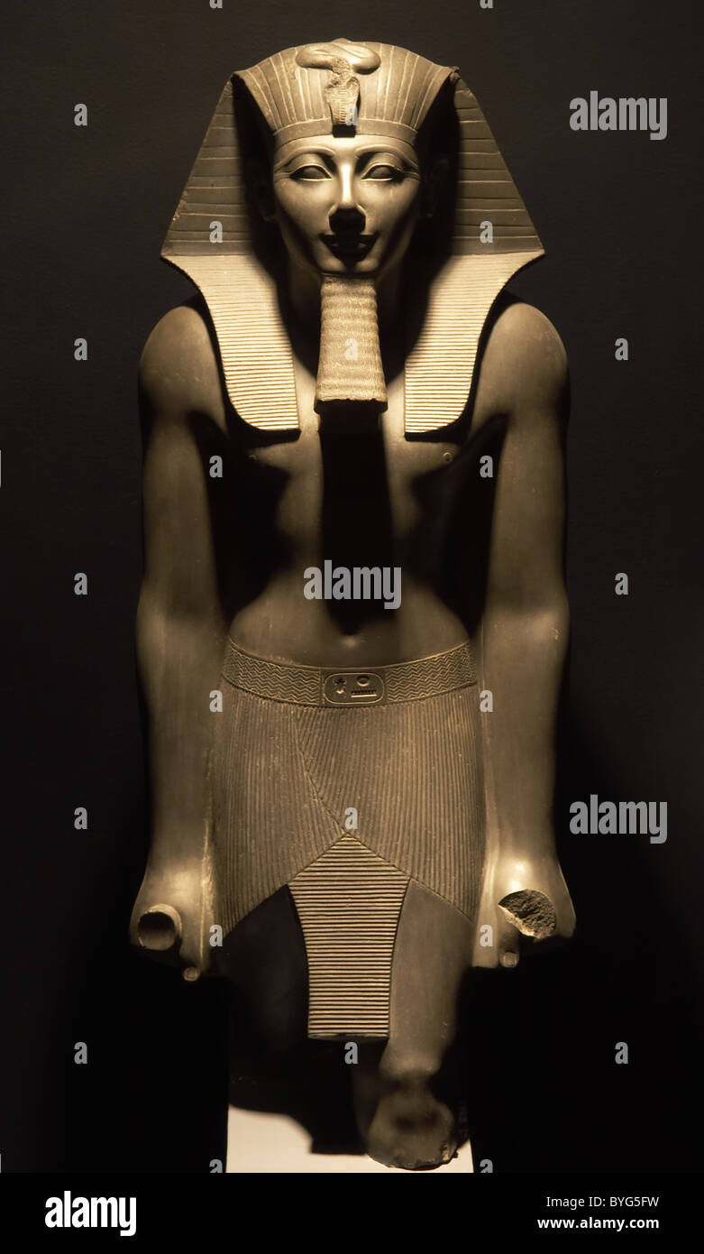 L'art égyptien Thoutmosis III (c.1490-1436 BC). 18e dynastie de Pharaon. Nouveau Royaume. Du Temple d'Amon (Karnak). Banque D'Images
