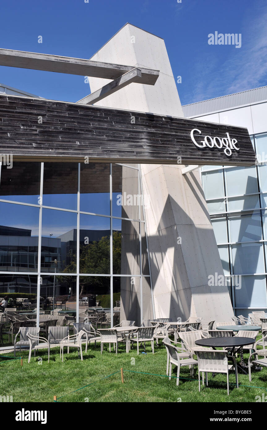 Le Googleplex - Google's Silicon Valley, siège de l'entreprise à Mountain View, Californie Banque D'Images