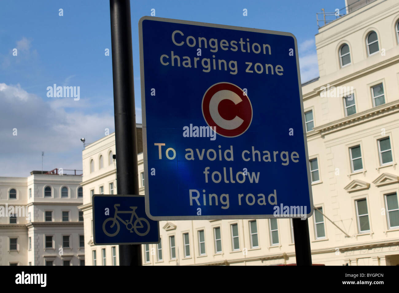 Zone de congestion de Londres Sign Banque D'Images