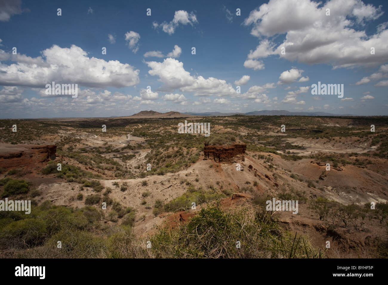 La gorge d'Olduvai, en Tanzanie, l'Afrique Banque D'Images