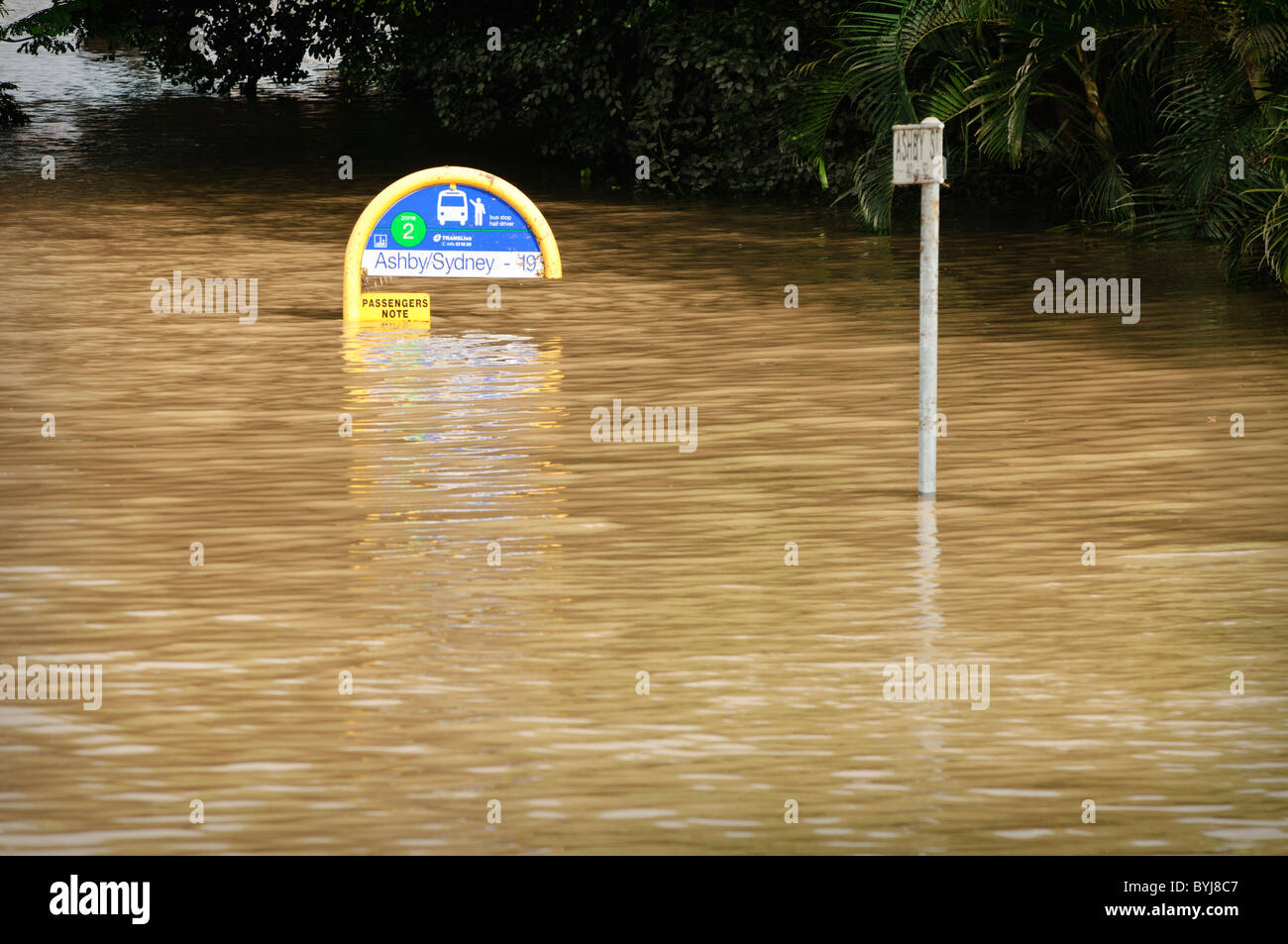 Au cours de la dévastation des inondations Janvier 2011 inondations qui ont frappé Brisbane, Queensland, Australie Banque D'Images