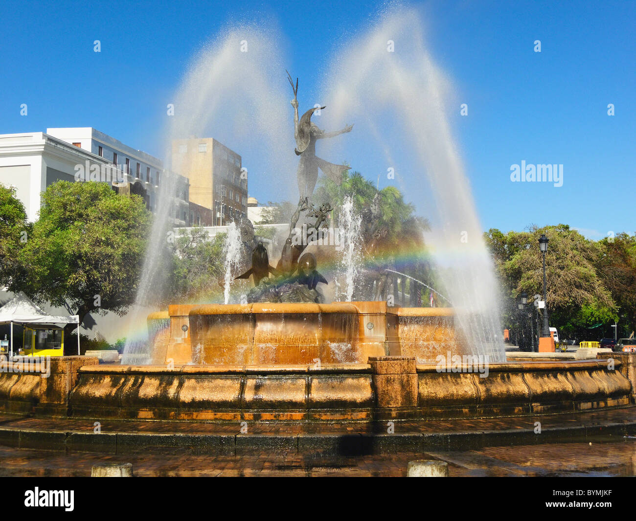 Raíces (racines) Fontaine, Paseo De La Princesa, San Juan, Puerto Rico Banque D'Images