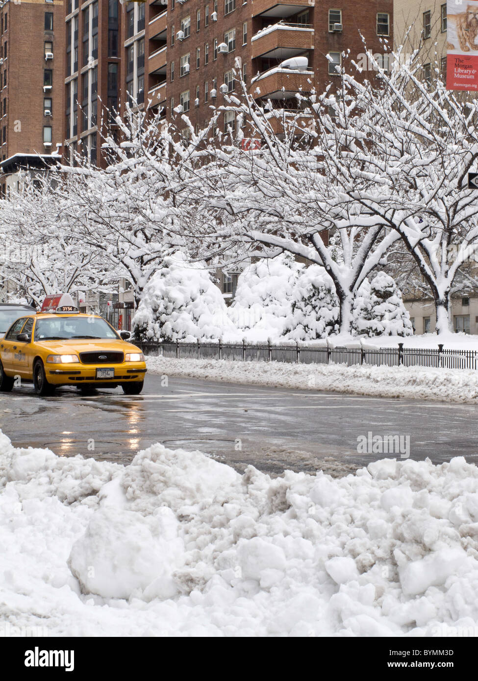 Park Avenue, Murray Hill, Snow Storm, New York 2011 Banque D'Images