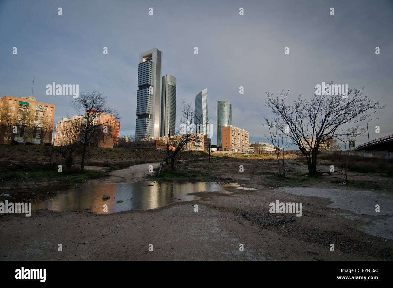Cuatro Torres Business Area (CTBA) (Espagnol pour quatre tours Business Area) Madrid Banque D'Images