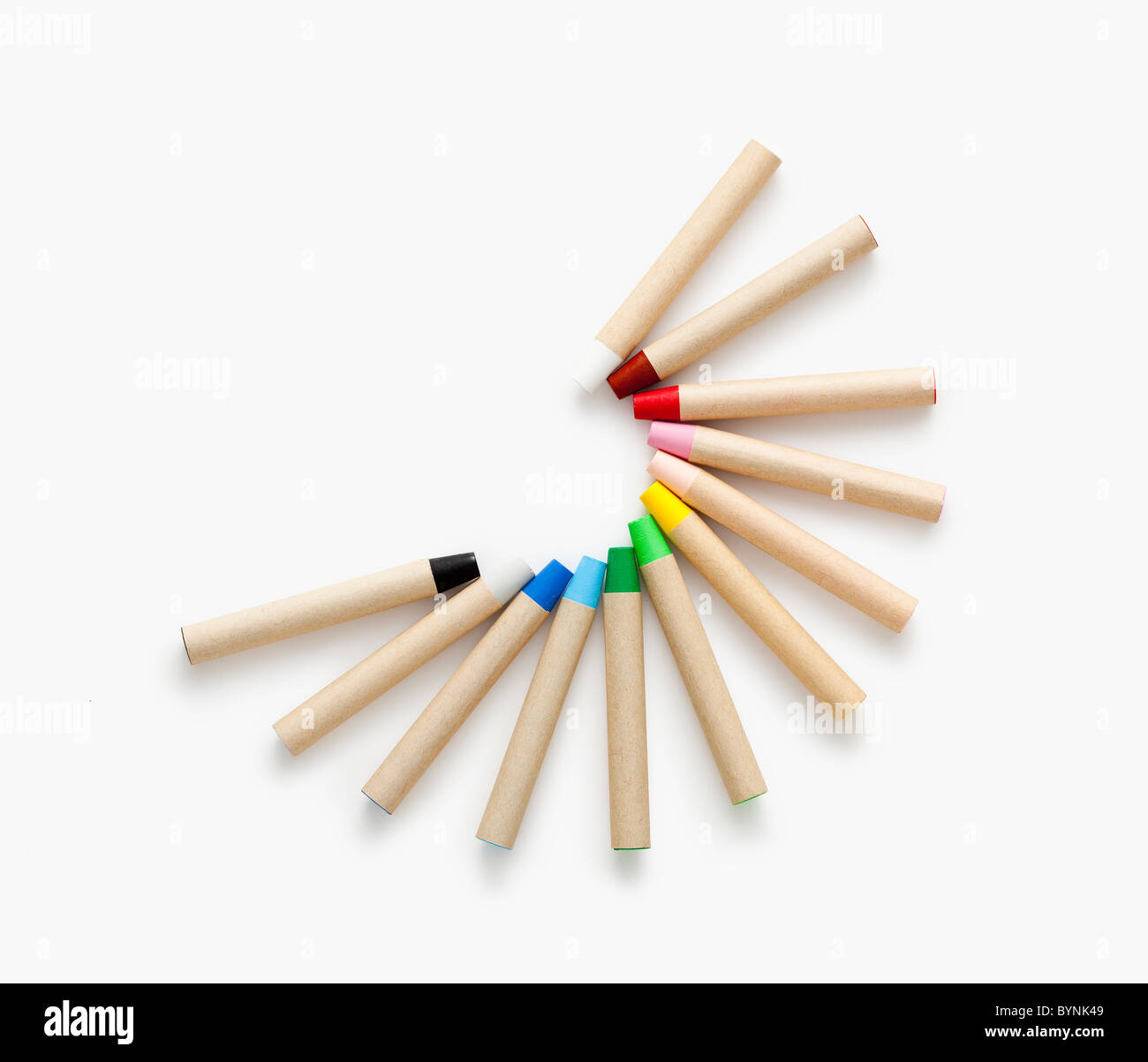 Crayon grand groupe d'objets multi couleurs Banque D'Images