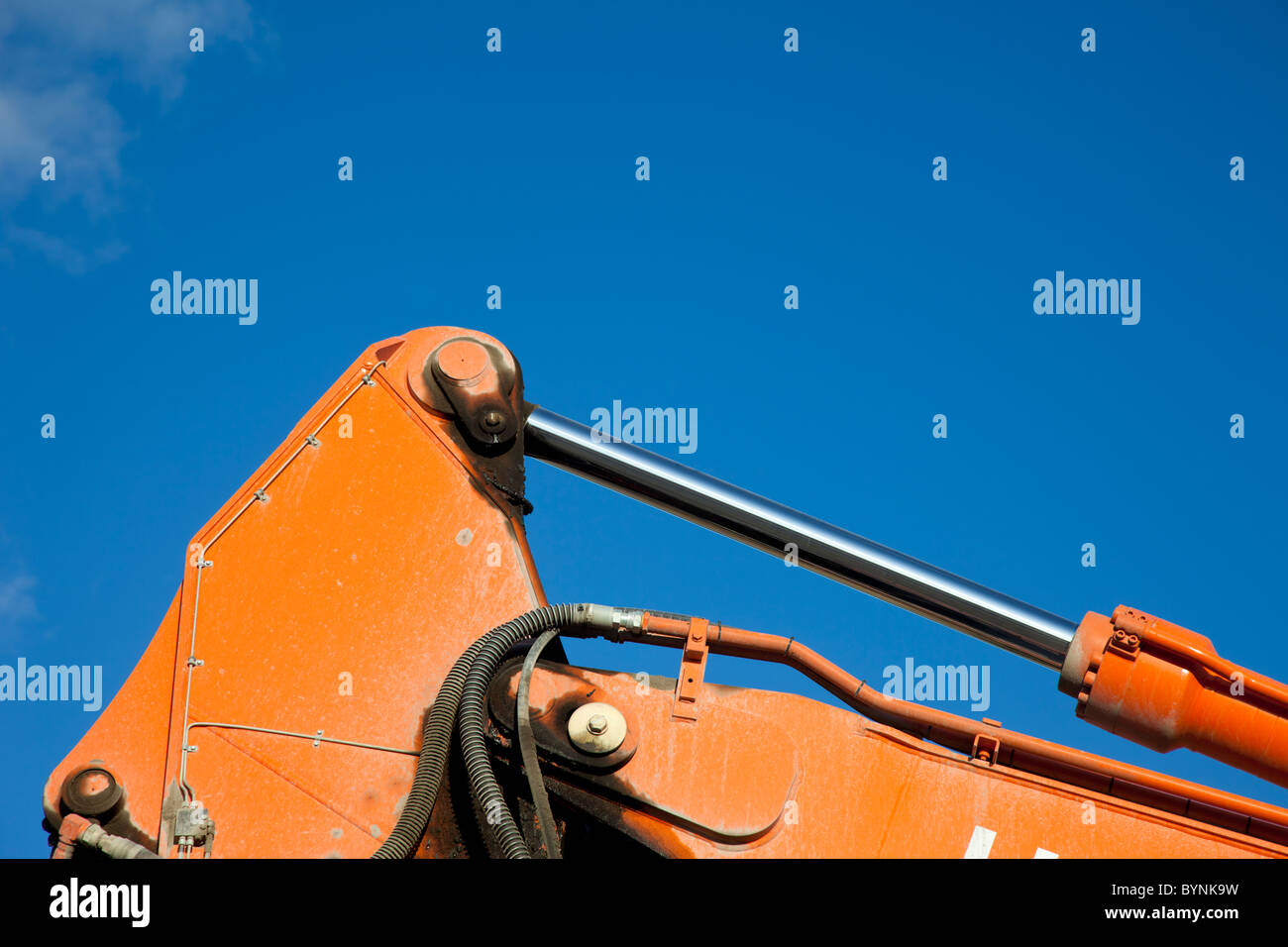 Bras de flèche hydraulique sur digger Banque D'Images