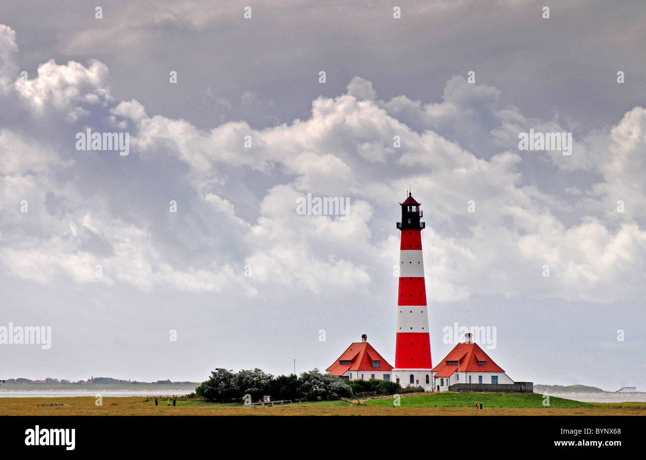 Monument à la West-Coast de Schleswig-Holstein, Allemagne du Nord ; Büsum Leuchtturm, Wahrzeichen dans Norddeutschland Banque D'Images