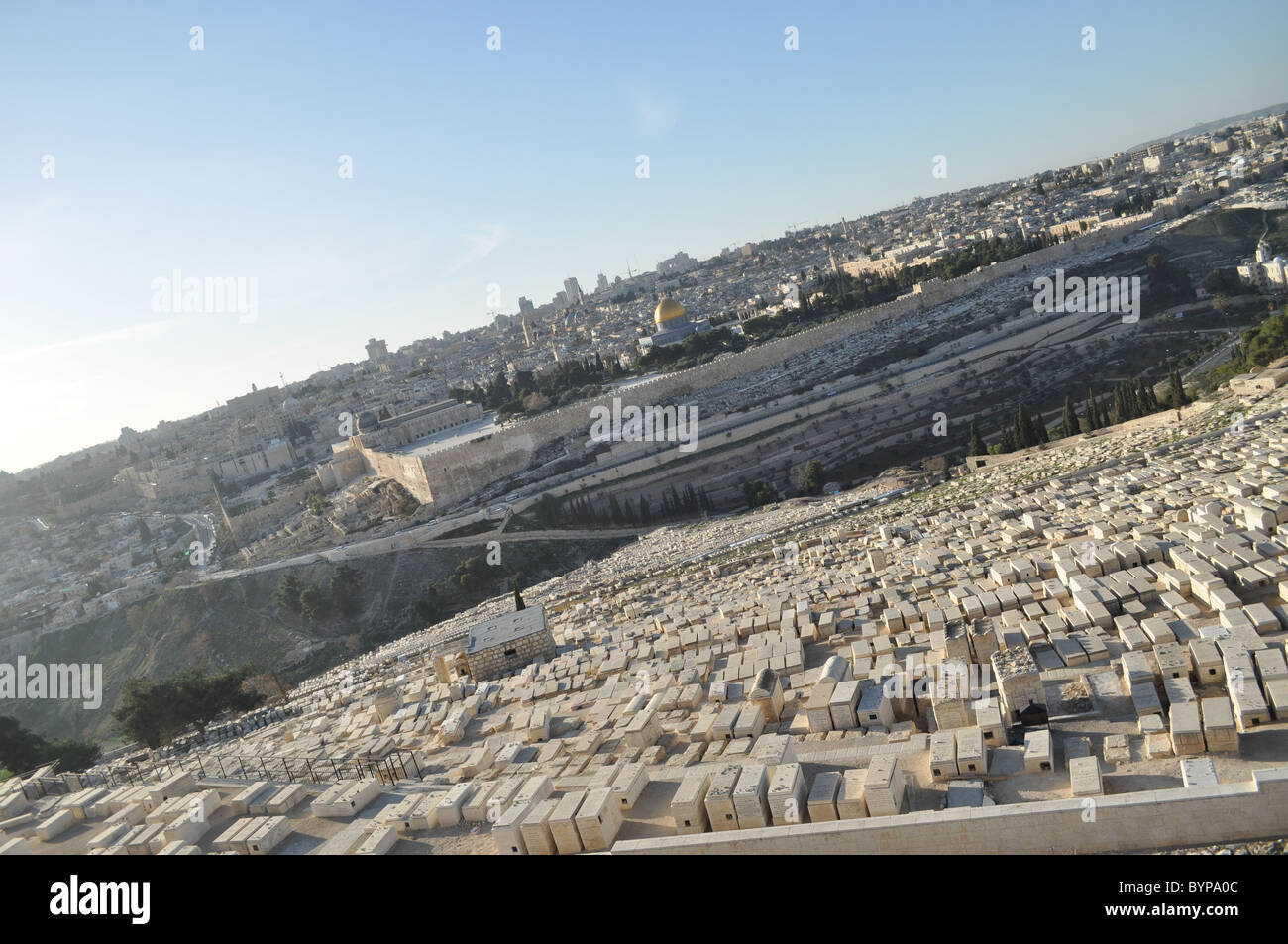 Mont du Temple de Jérusalem : vue panoramique depuis le mont des Oliviers Banque D'Images