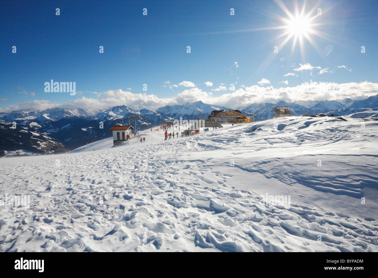 Ski sur la colline de Hochzillertal, Autriche, Europe Banque D'Images