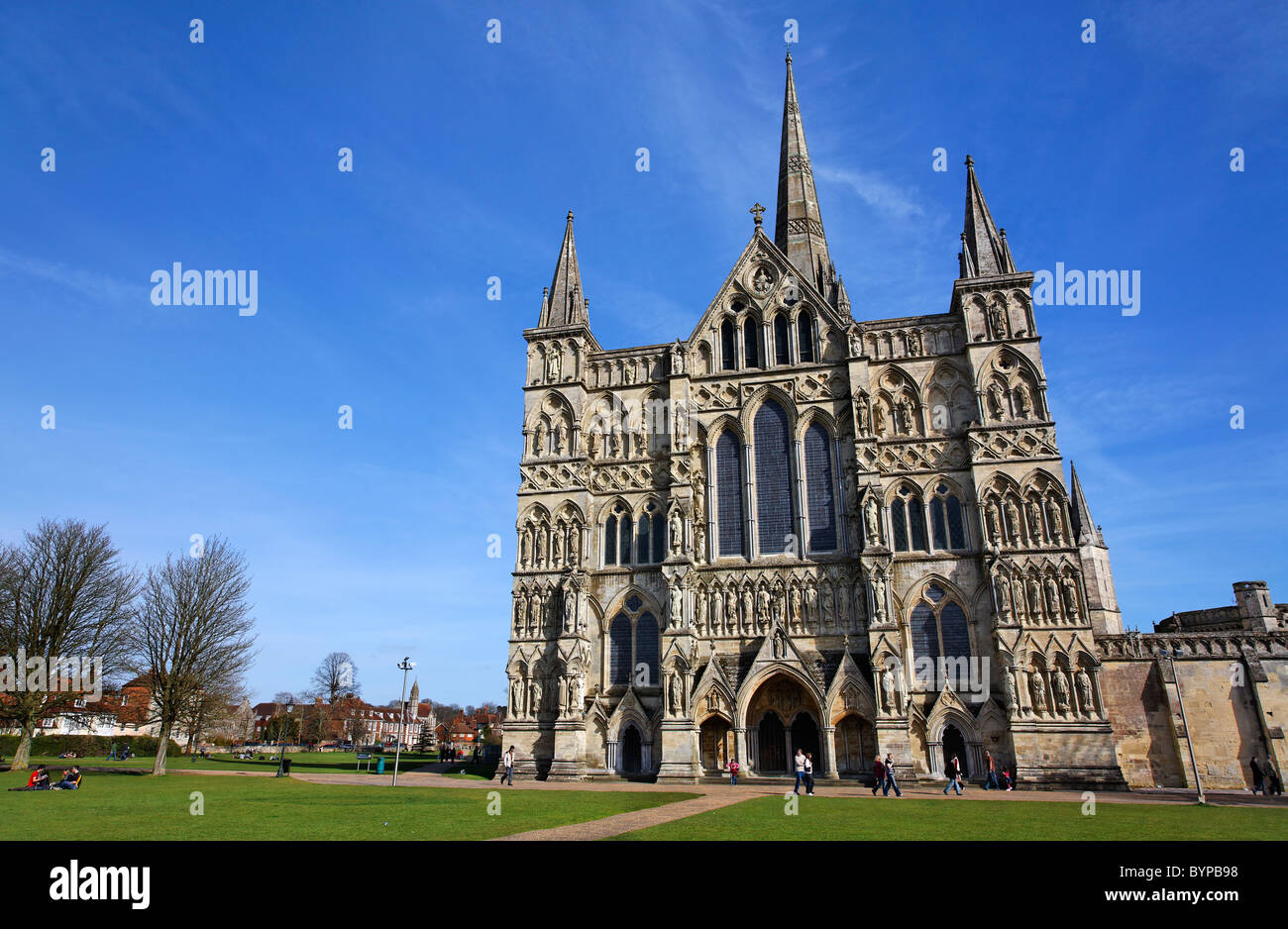 La cathédrale de Salisbury, Salisbury, Wiltshire, Angleterre Banque D'Images