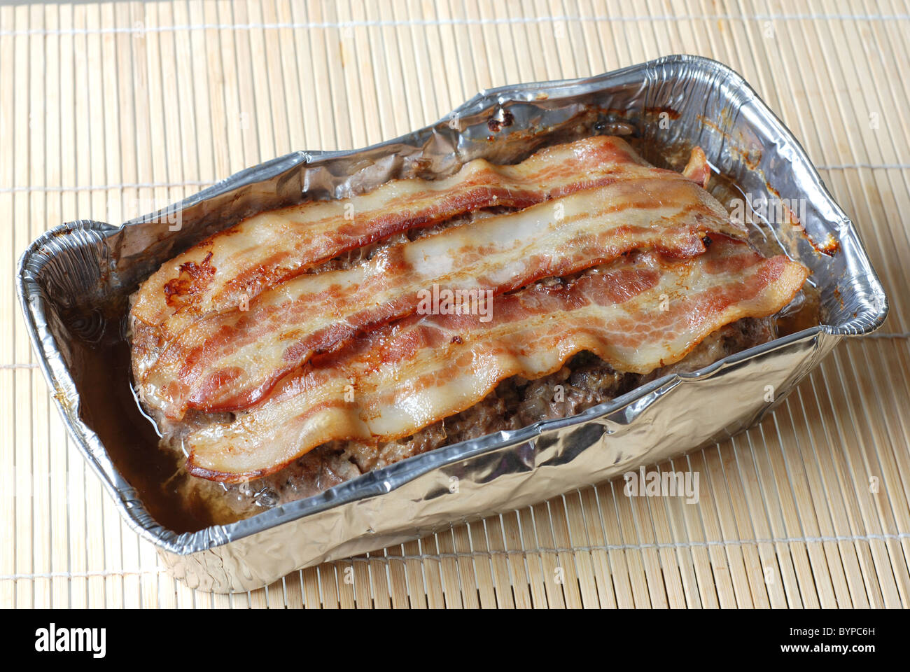 Pain de viande avec du bacon Banque D'Images