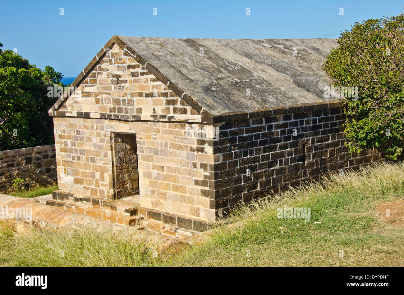 Ruines du Fort Blockhaus d'Antigua et attraction touristique shore excursion Banque D'Images