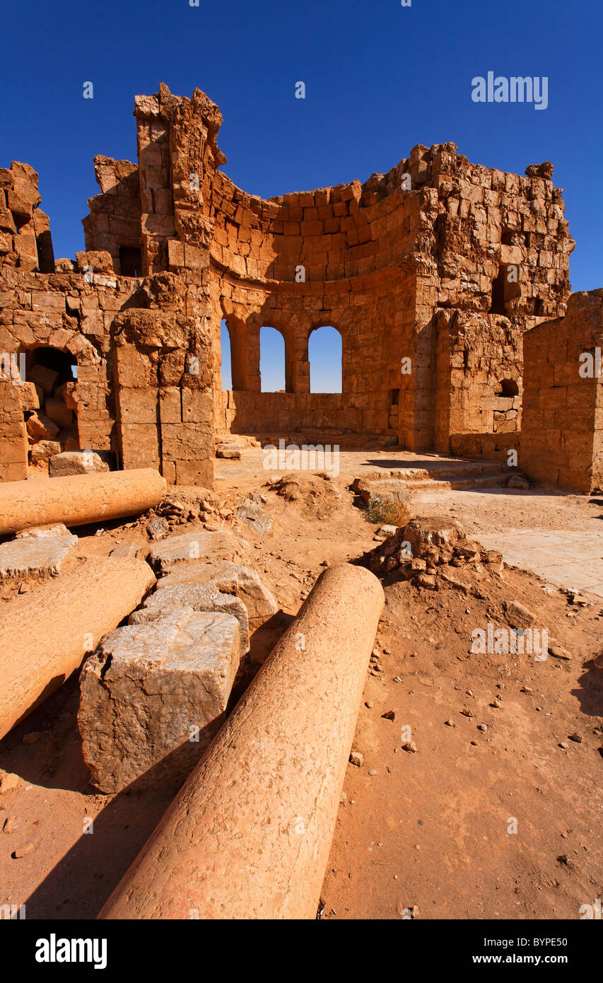 Ruines de l'Eglise au désert de ruines, la Syrie Rasafa Banque D'Images