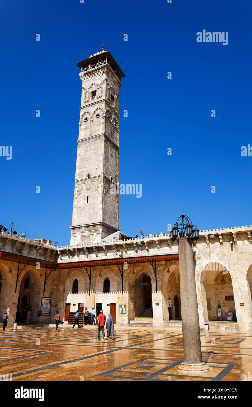 La cour de la Grande Mosquée d'Alep, en Syrie Banque D'Images