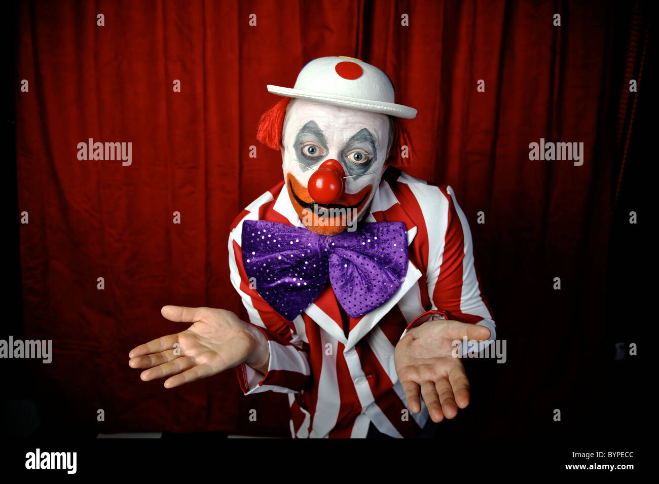 Clown triste, malheureux, clown, cirque, clown effrayant Banque D'Images