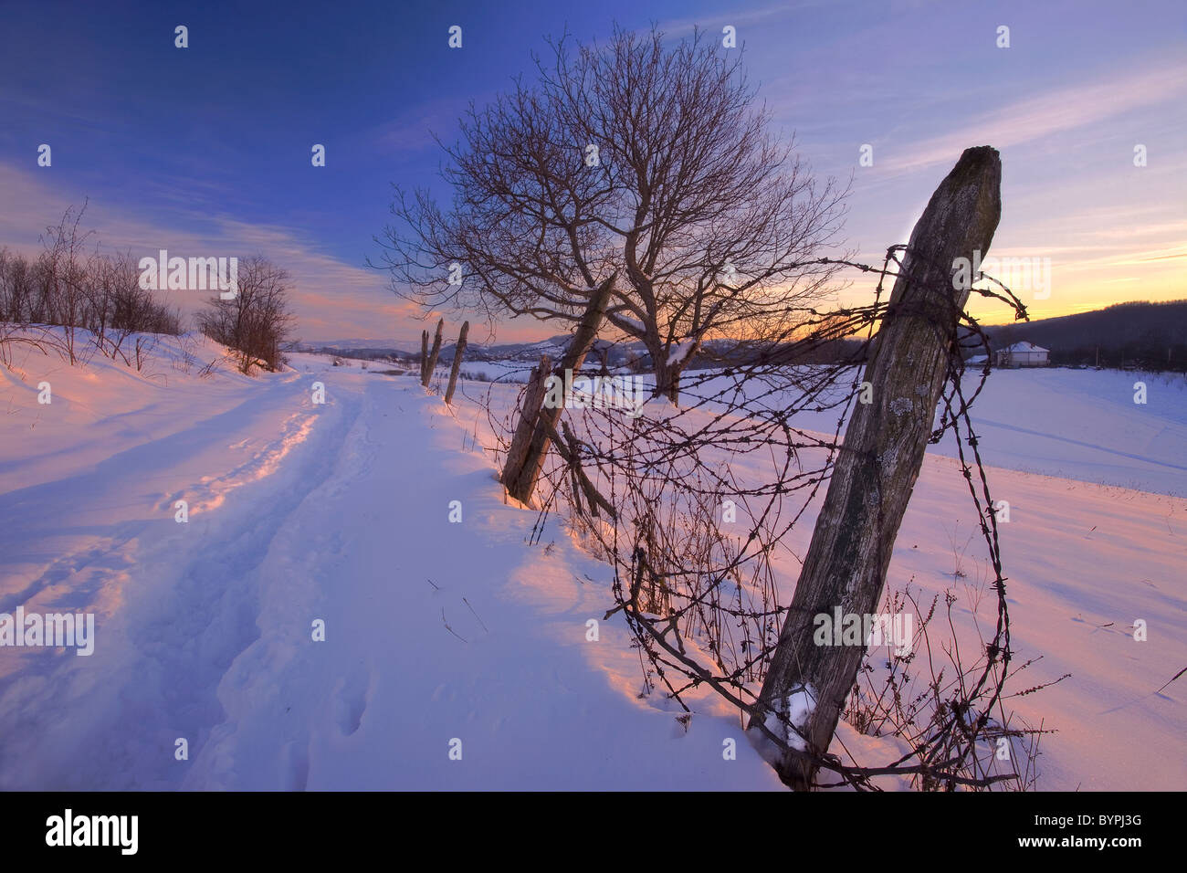 La nature sauvage de l'hiver de la Serbie centrale. Montagnes Ovcar et Kablar pendant la saison d'hiver. Banque D'Images