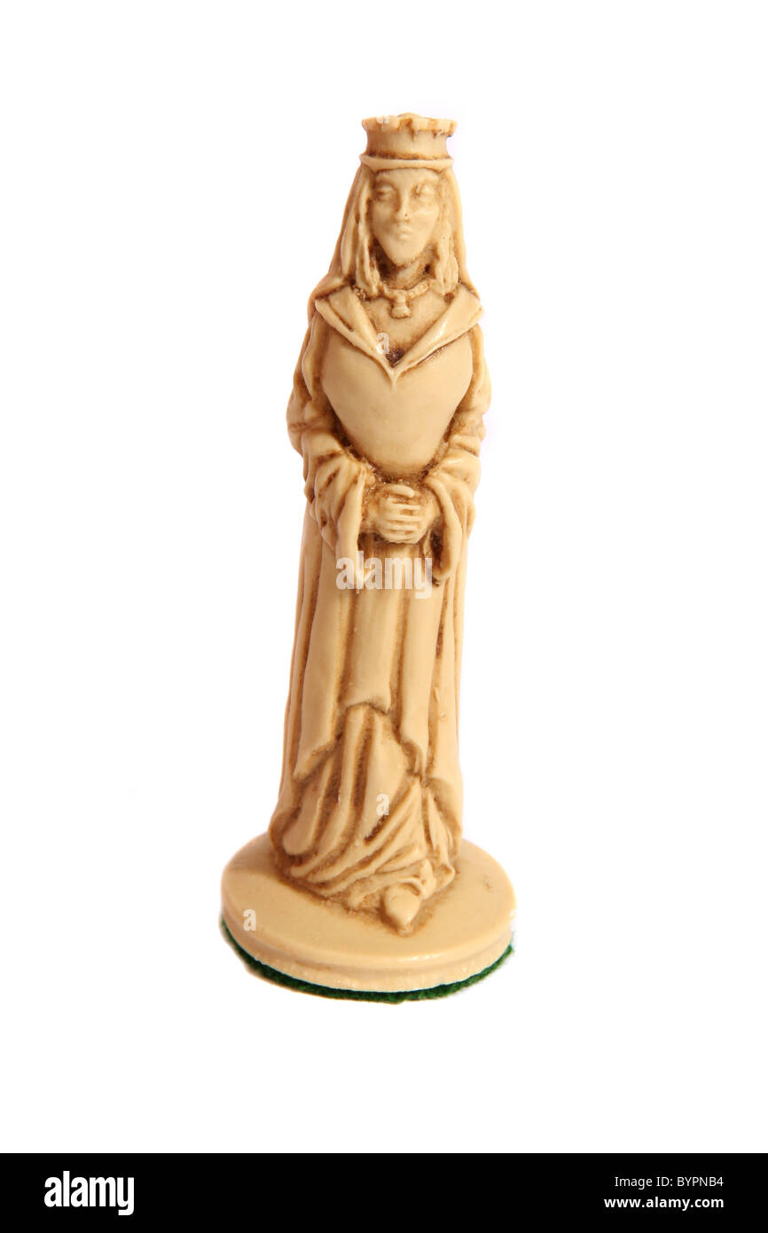 La Reine blanche à partir d'un jeu d'échecs. Banque D'Images