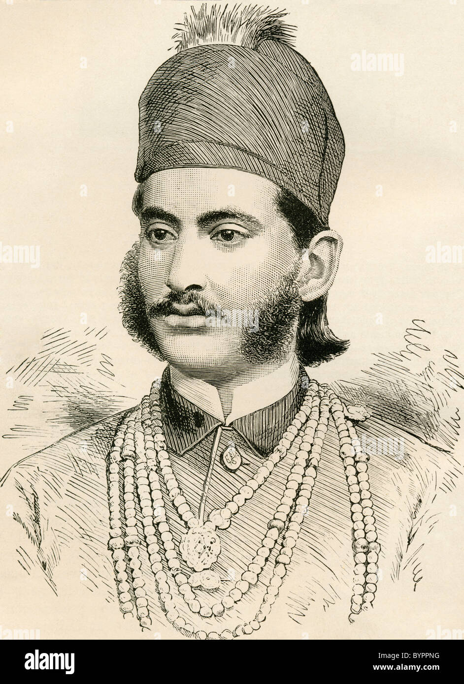 Mahbub Ali Khan, Asaf Jah VI, de 1866 à 1911. Sixième Nizam de Hyderabad, en Inde. Banque D'Images