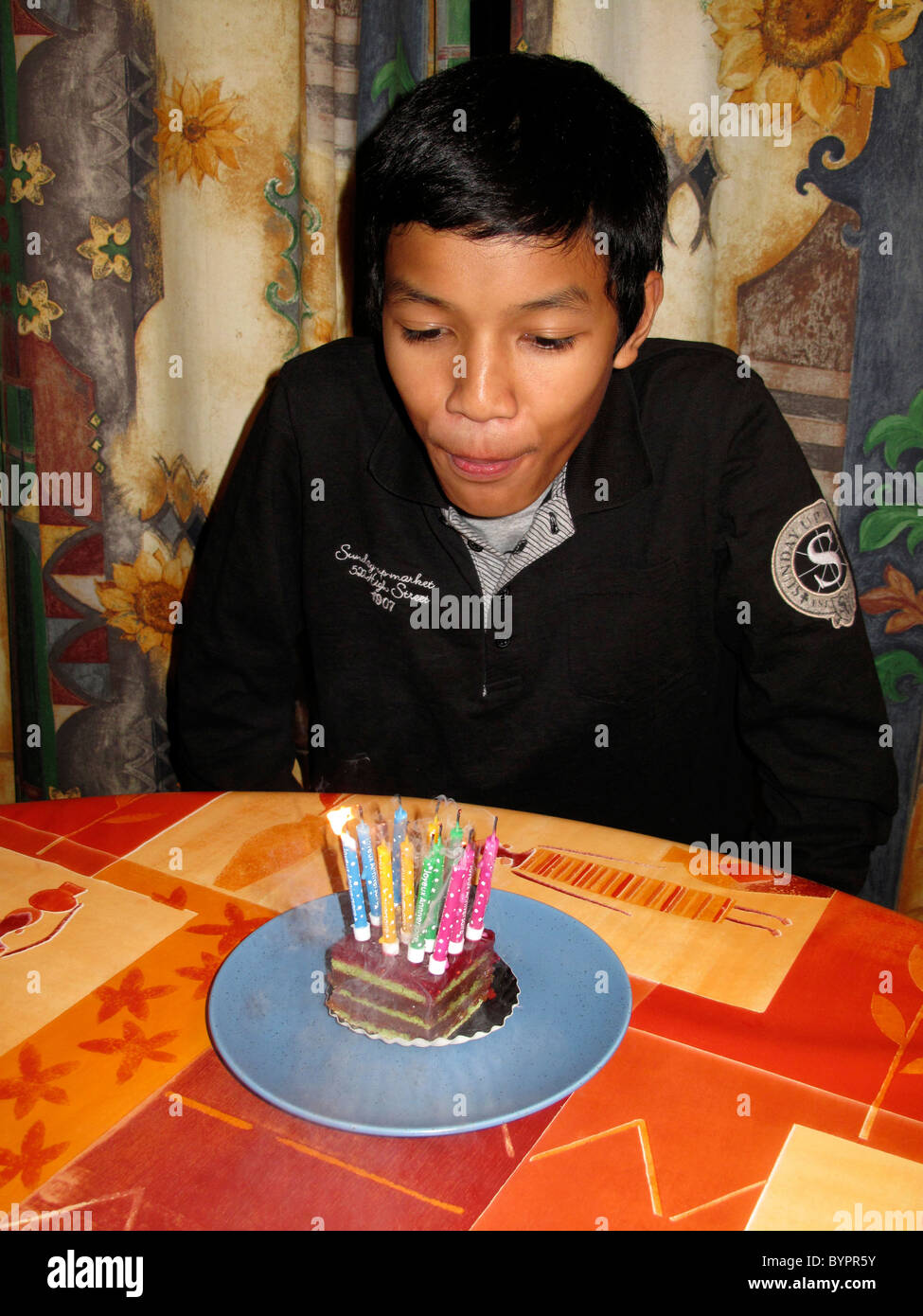 Garcon Gateau D Anniversaire Pour Ses 12 Ans Photo Stock Alamy