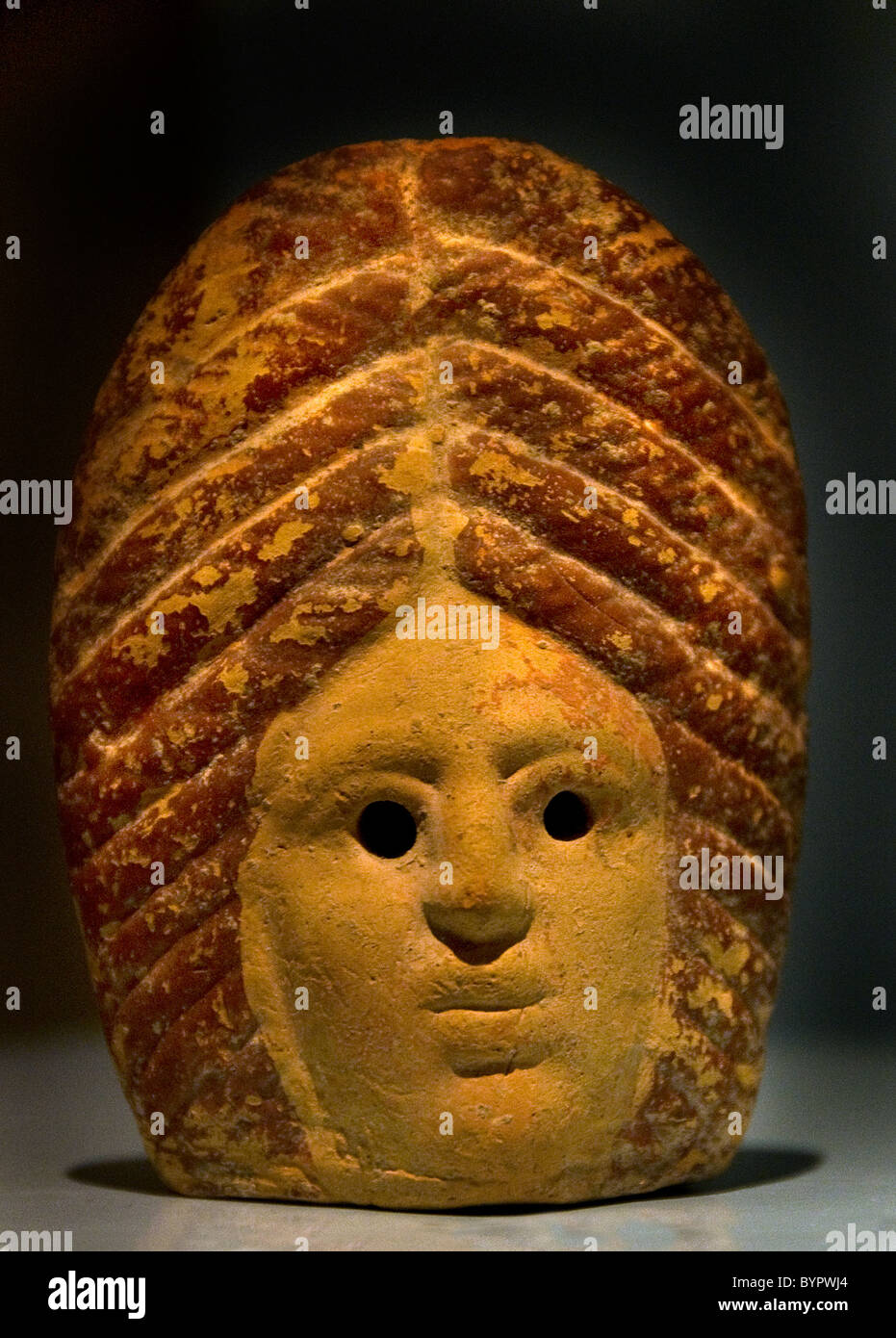 Les masques de théâtre grec Grèce poterie en terre cuite de 400 à 200 av. J.-C. Terre cuite Banque D'Images